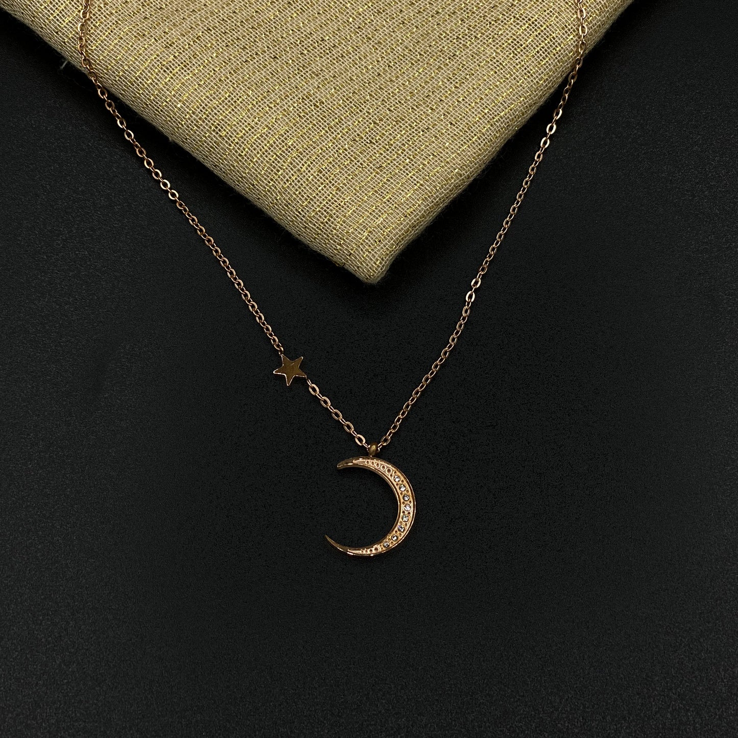 Rose Gold Moon Locket