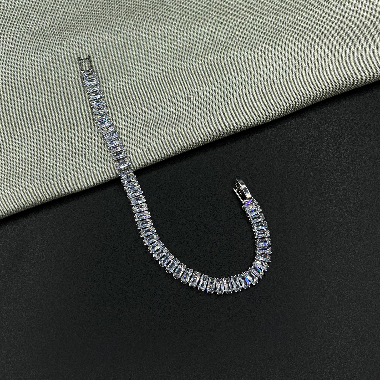 Baguette Silver Tennis Bracelet