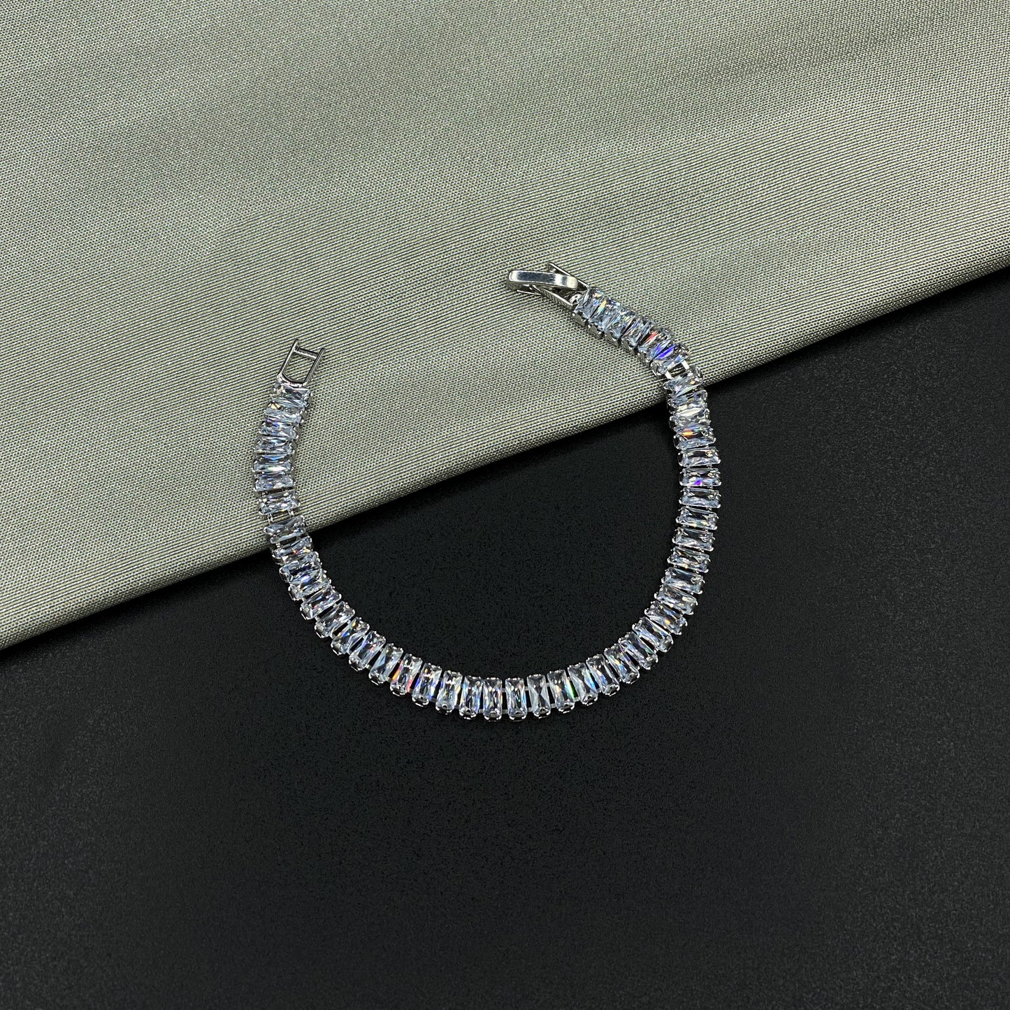 Baguette Silver Tennis Bracelet