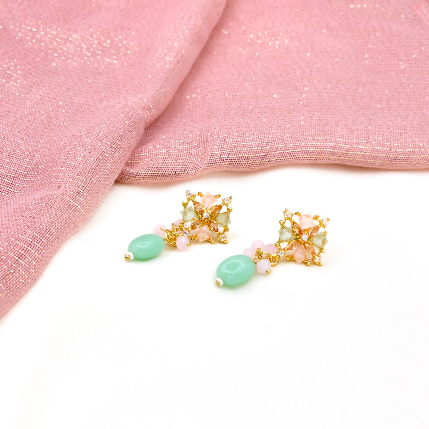 Chandelier Earrings - Pink