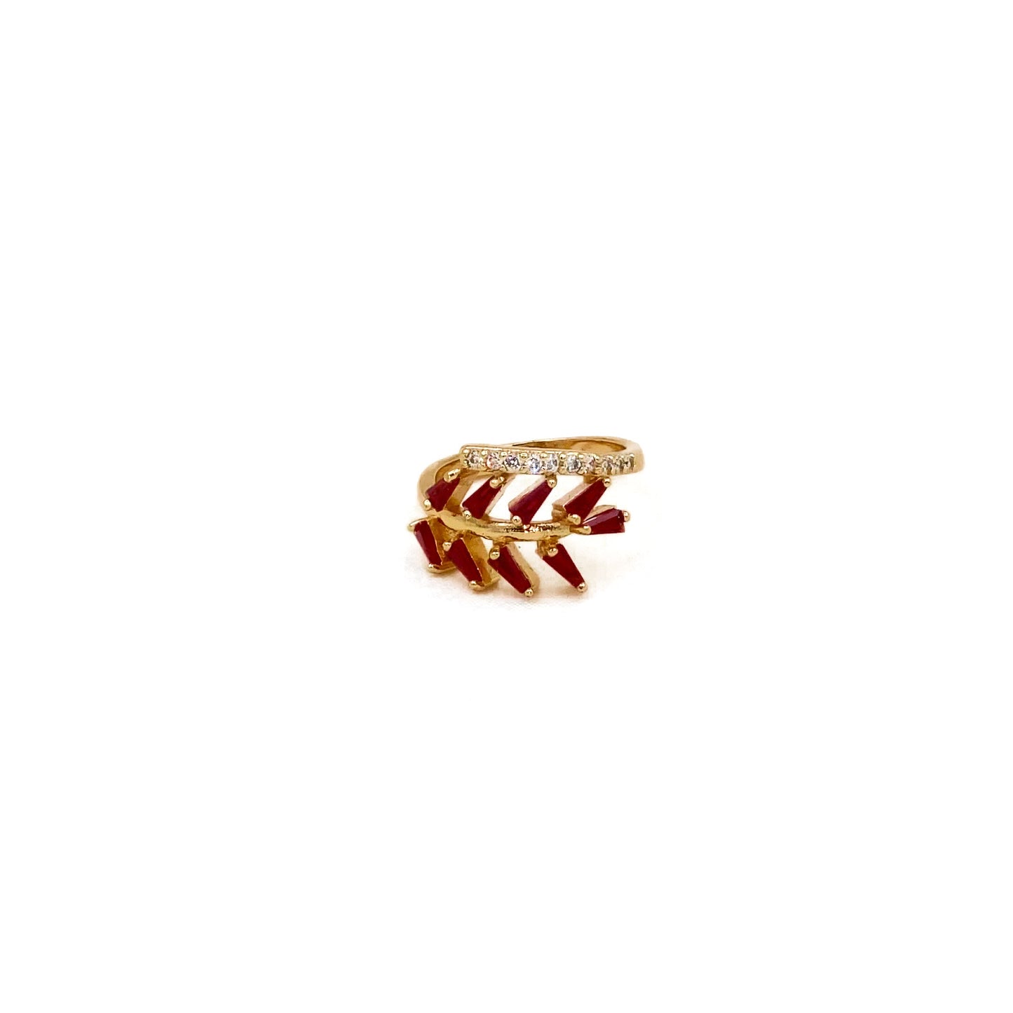Ruby Leaf Ring