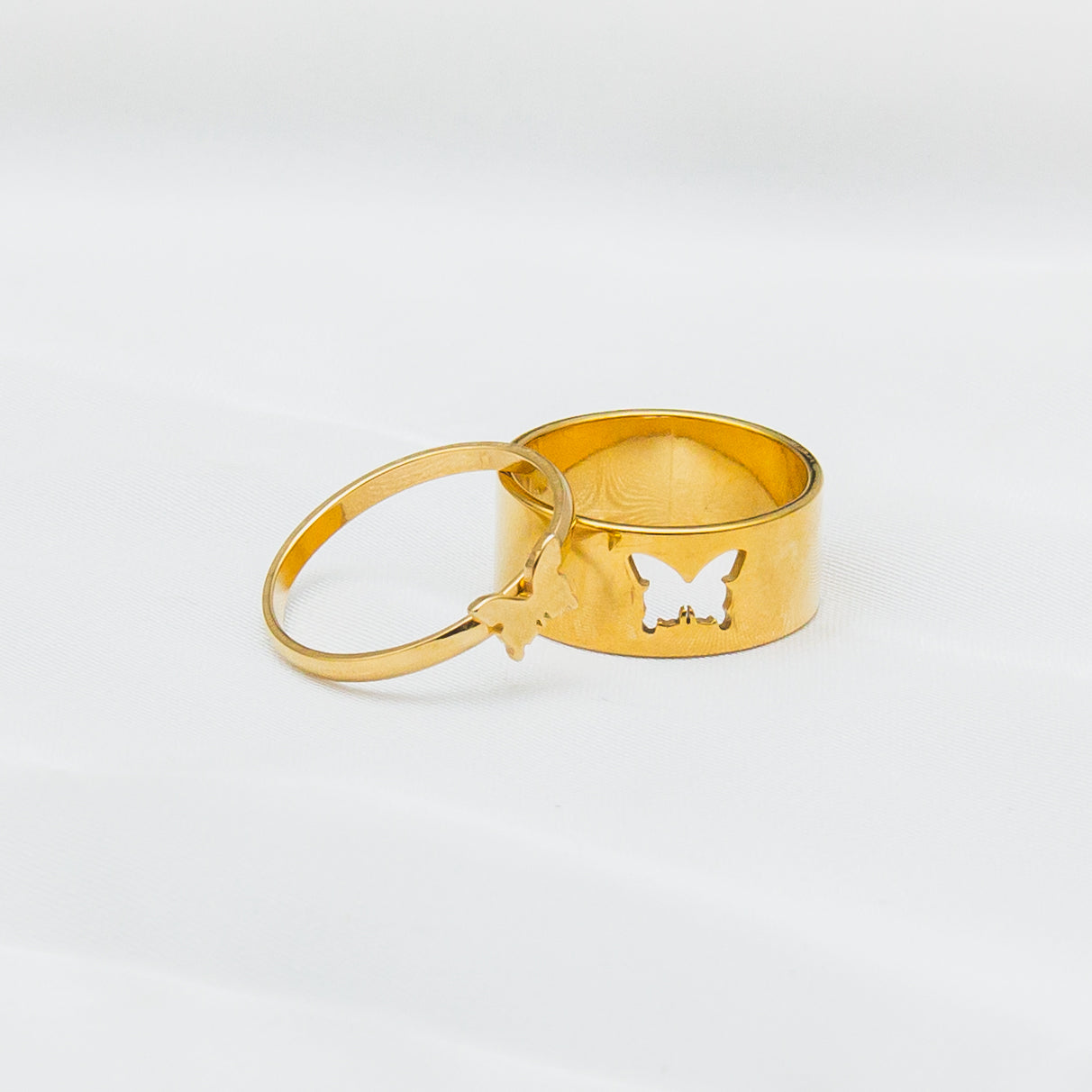Butterfly Couple Rings - Gold