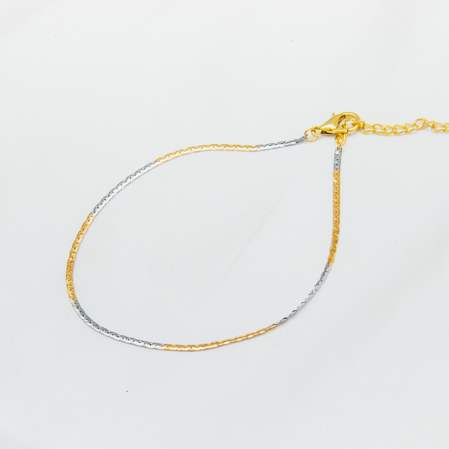 Sterling Anklet - Two tone