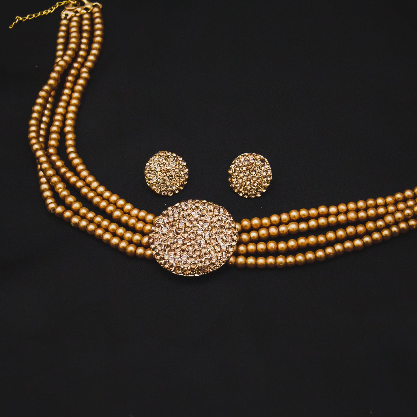 Round 4 Layered Necklace Set - Champagne